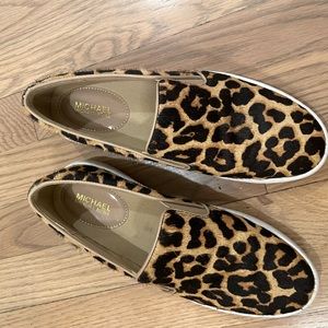 Michael Kors leopard/cheetah hair slip on sneaker sz 7